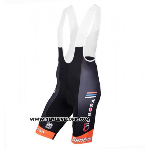 2016 Maillot Ciclismo DE Rose Noir et Orange Manches Courtes et Cuissard